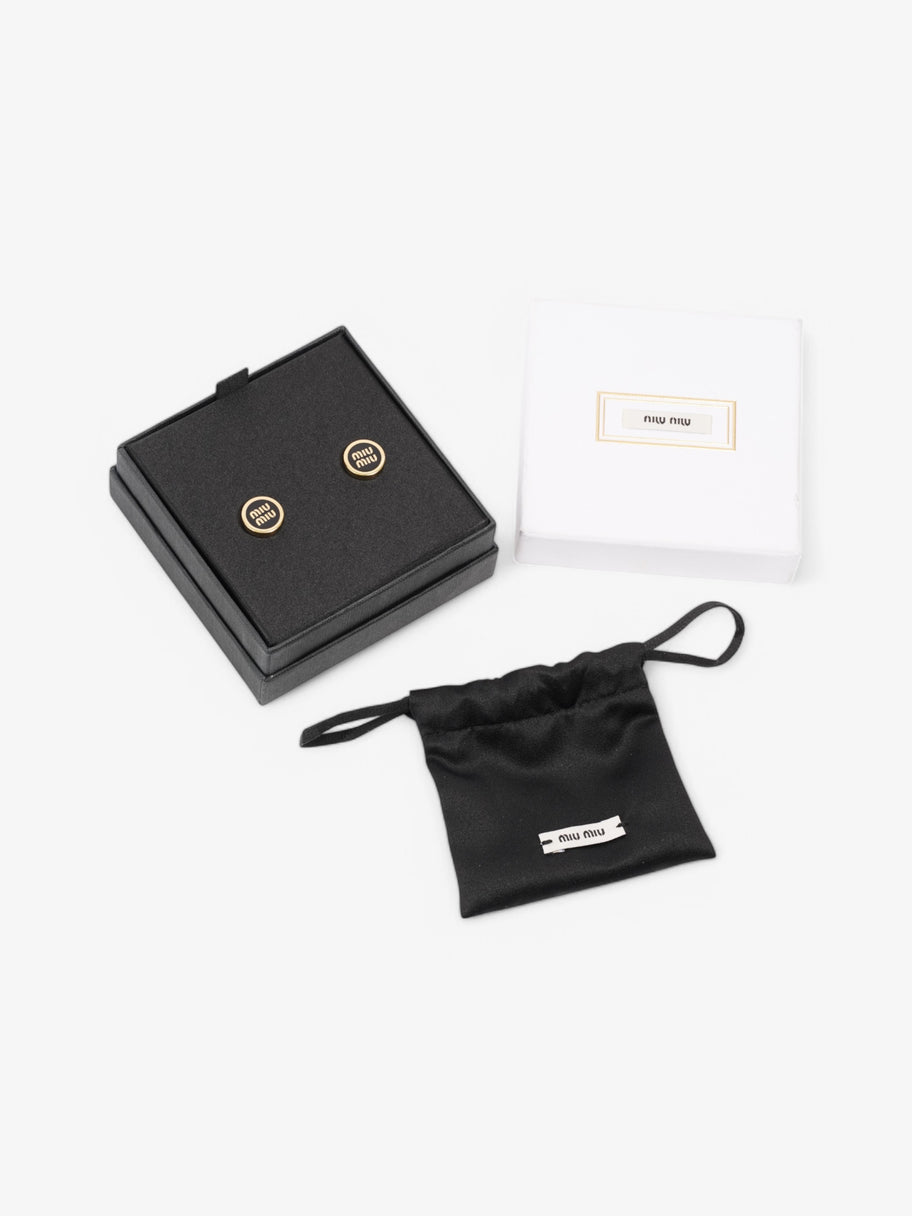 Miu Miu Earrings Black / Gold Base Metal Image 5