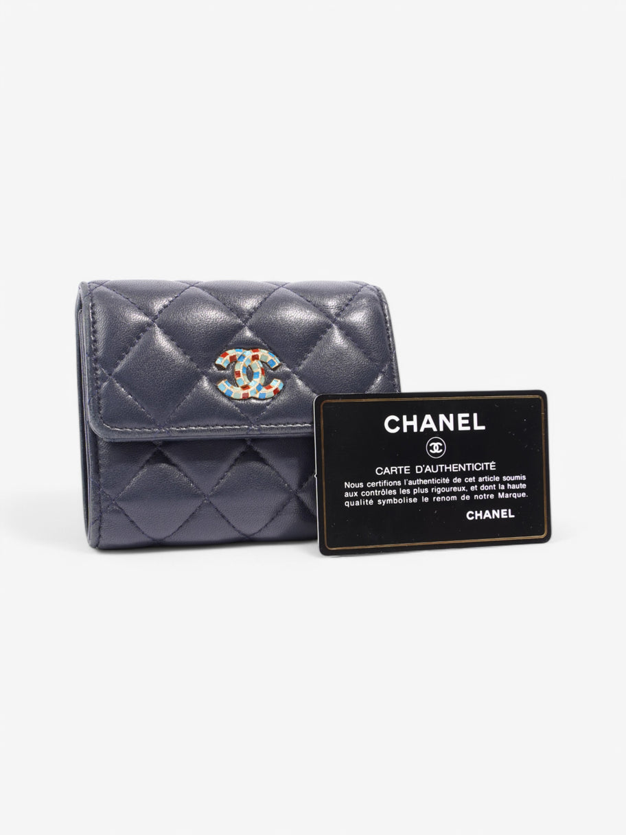 Chanel Purse Navy Lambskin Leather Image 6