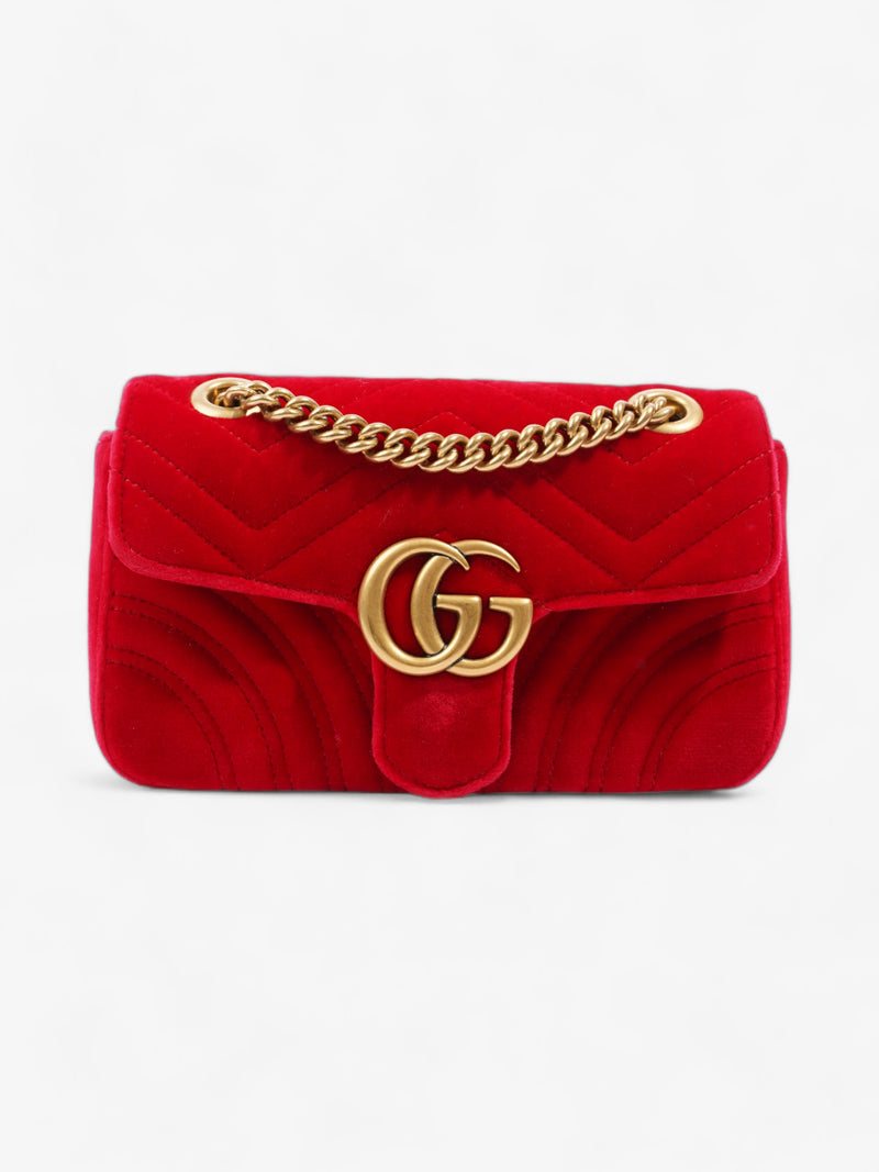  Gucci GG Marmont Red Velvet Mini