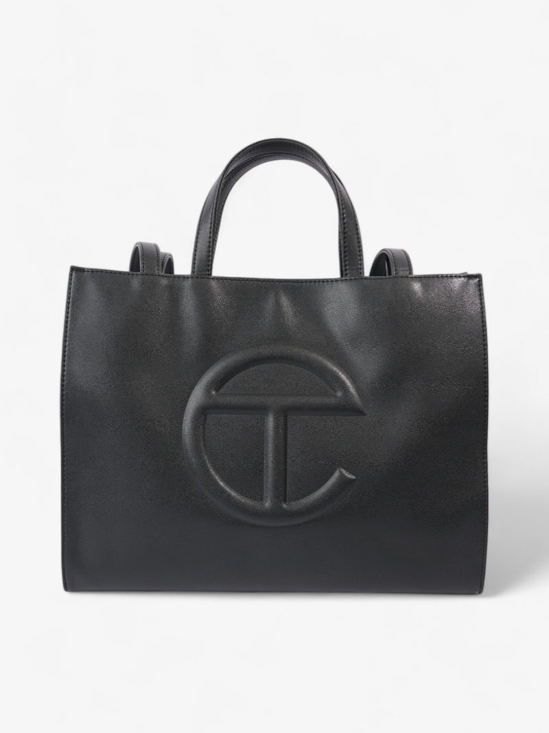  Telfar Shopping Tote Black Leather Medium