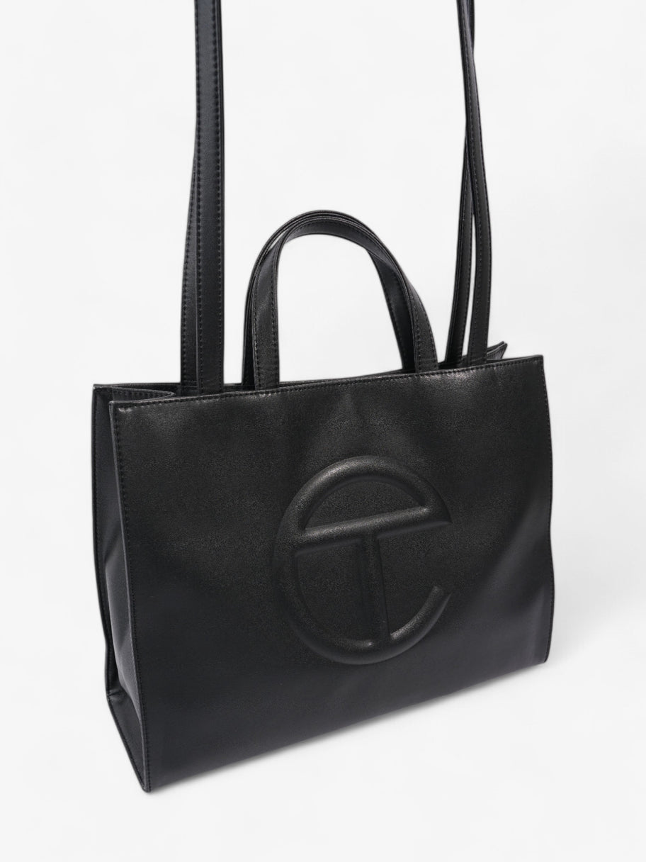 Telfar Shopping Tote Black Leather Medium Image 7