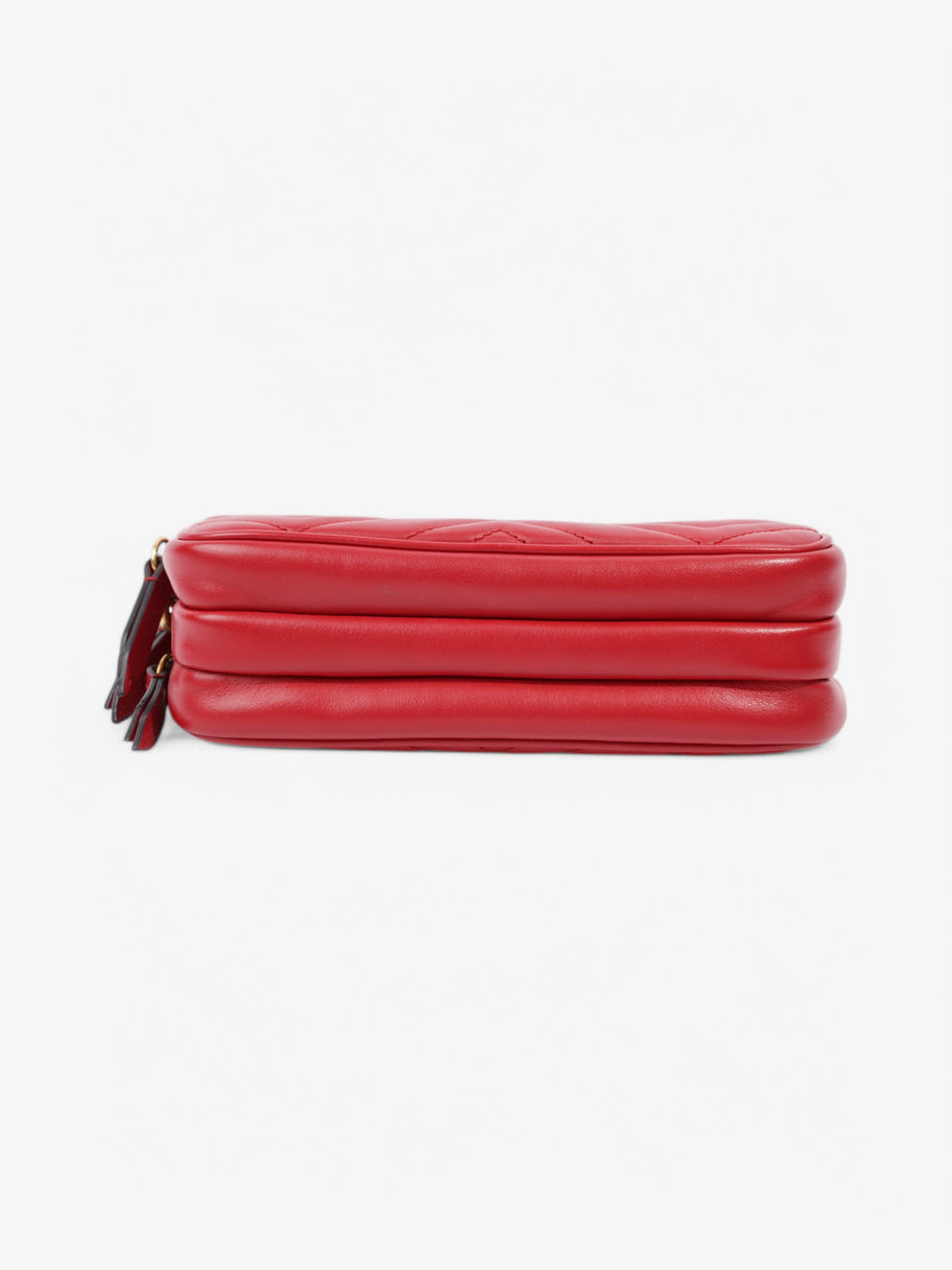 Gucci GG Marmont Chain Hibiscus Red Calfskin Leather Mini Image 6