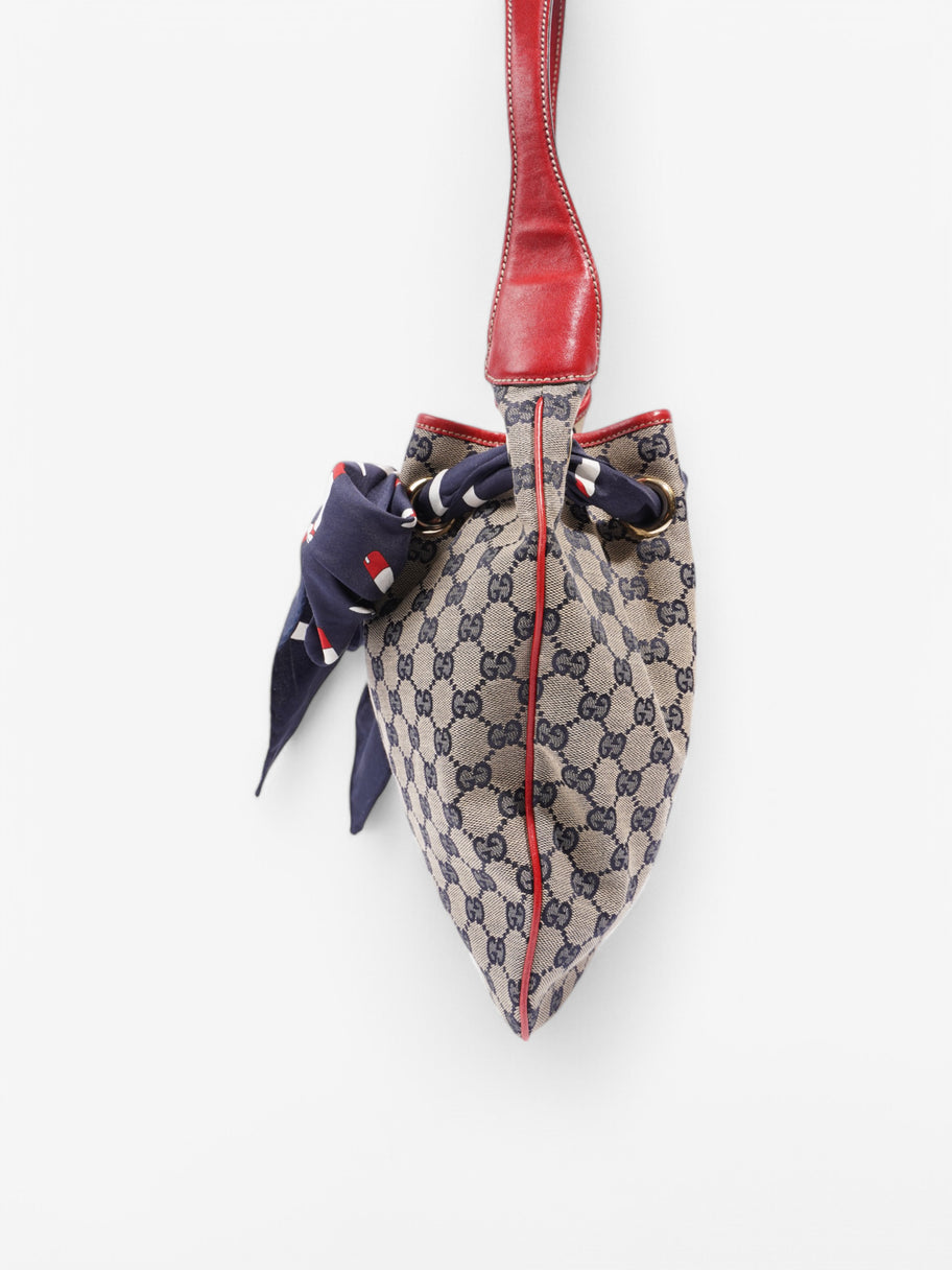 Gucci Positano Hobo Bag  Beige  / Navy Canvas Image 3