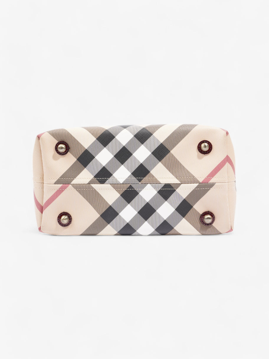 Burberry Check Tote Nova Check / Deep Red Canvas Image 6