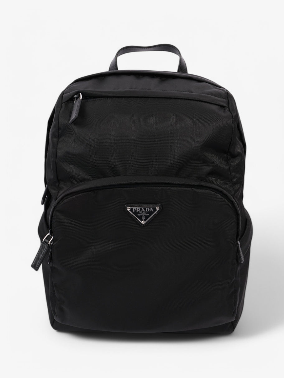 Prada Triangle Logo Backpack Black Re Nylon Image 1