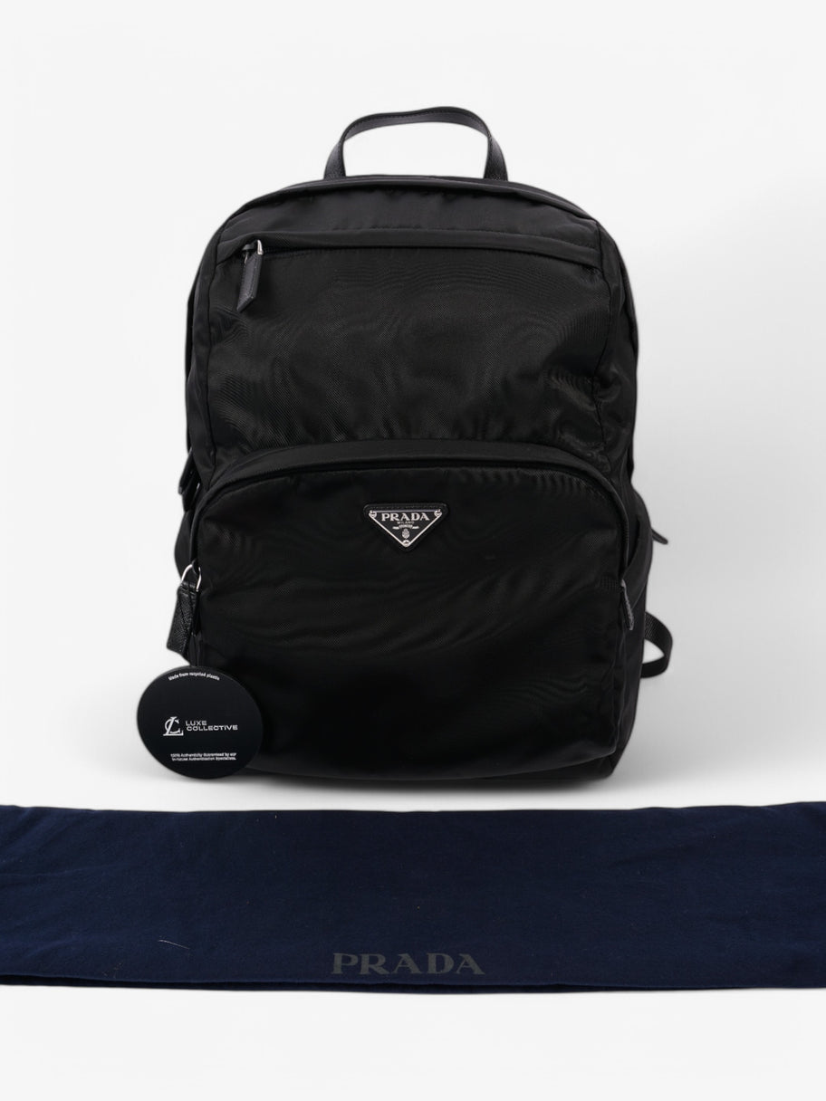 Prada Triangle Logo Backpack Black Re Nylon Image 8