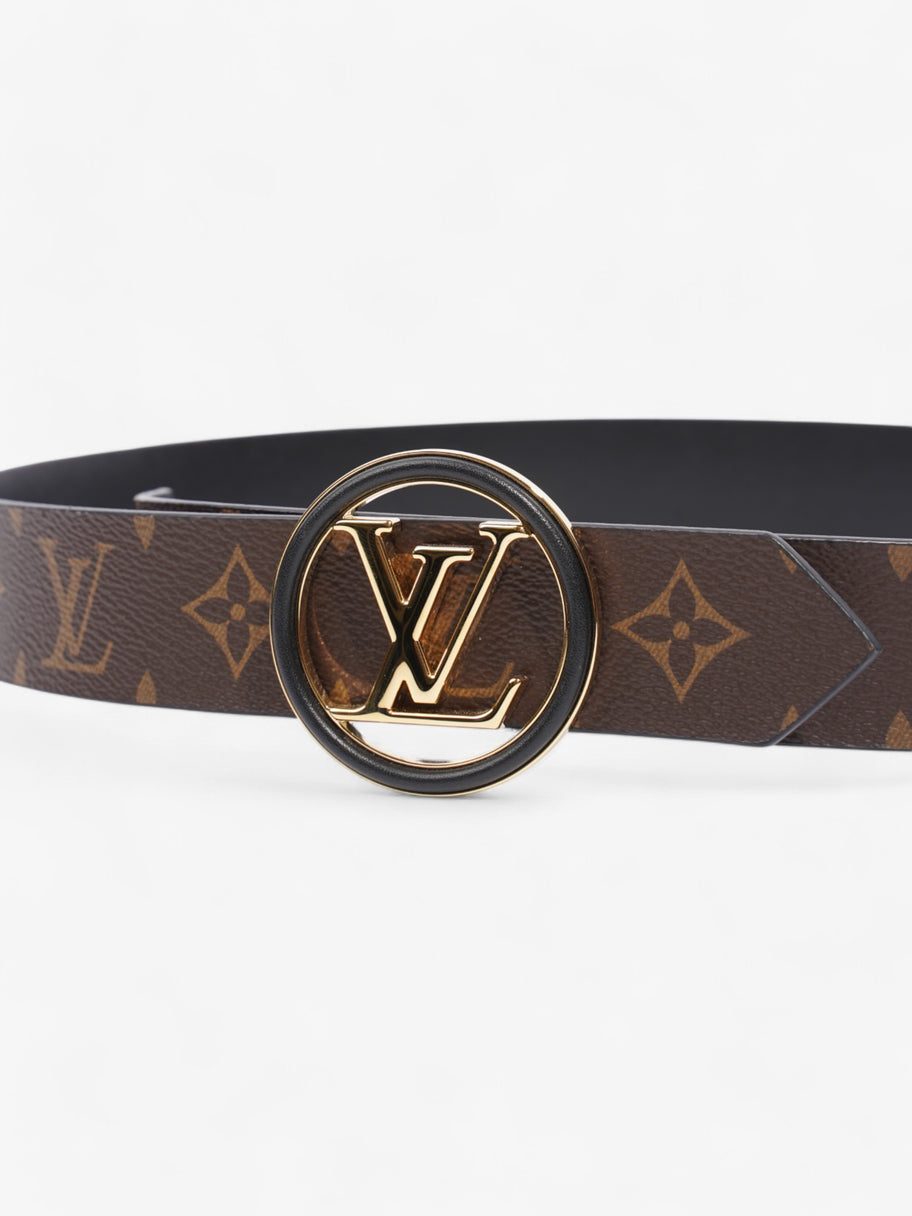 Louis Vuitton LV Circle 35MM Reversible Belt Monogram / Black Coated Canvas 95cm 37.5