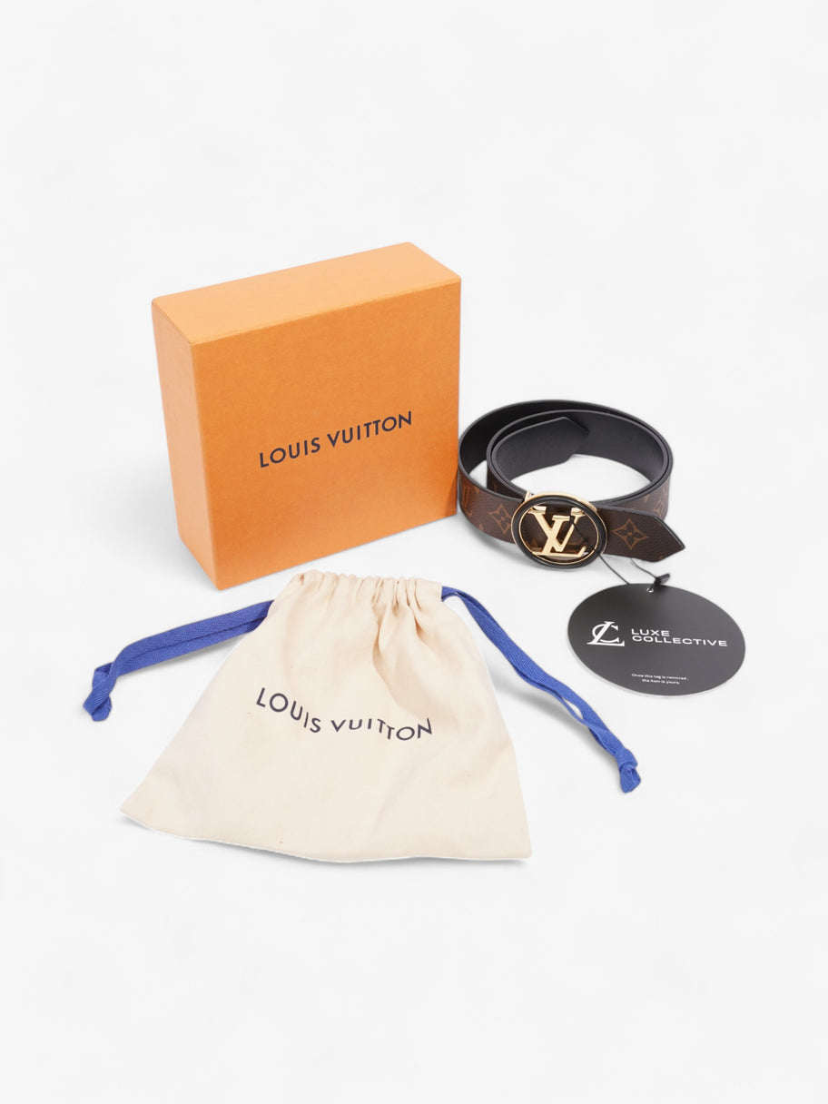Louis Vuitton LV Circle 35MM Reversible Belt Monogram / Black Coated Canvas 95cm 37.5
