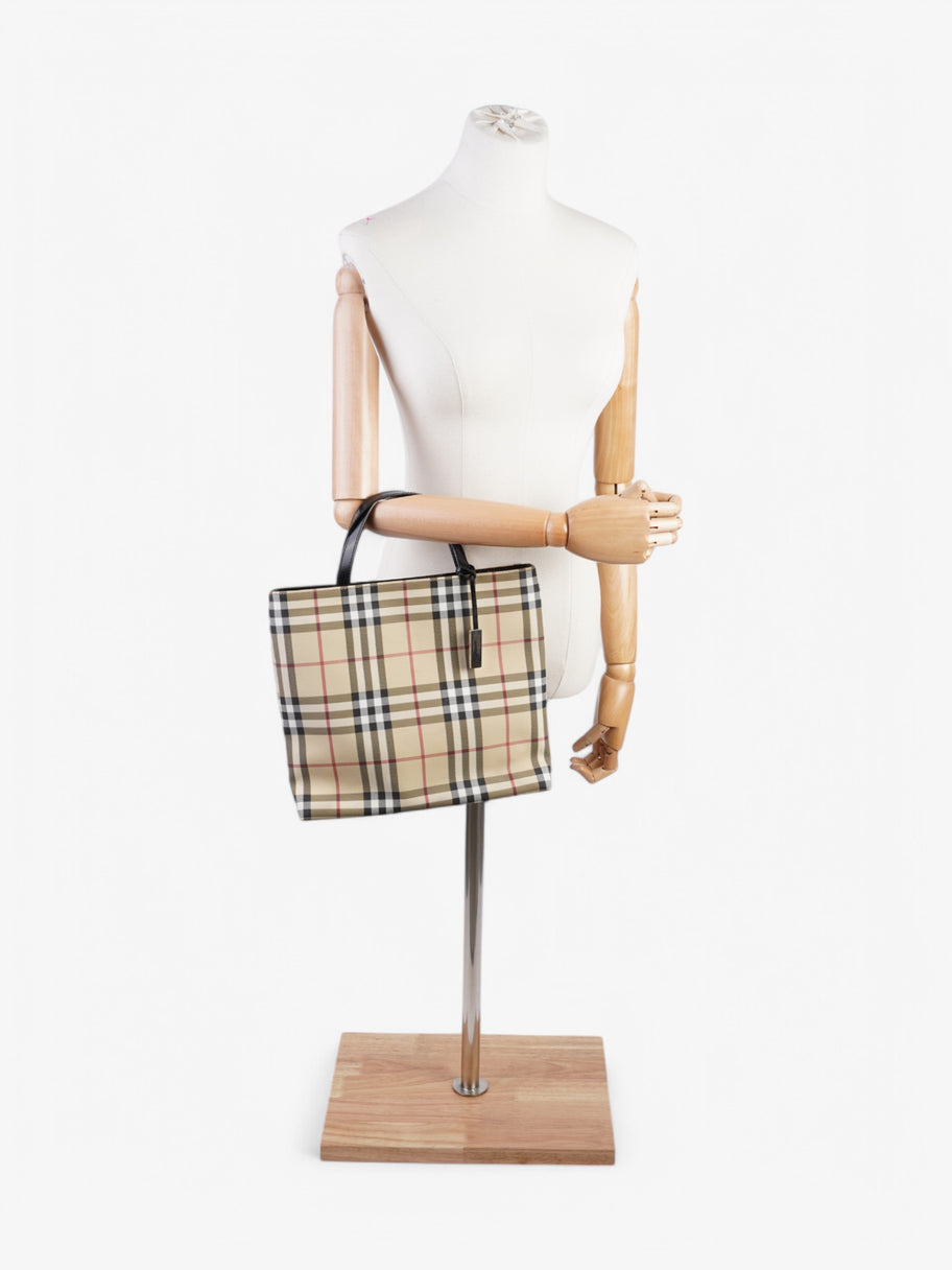 Burberry Check Tote Nova Check / Black Canvas Image 2
