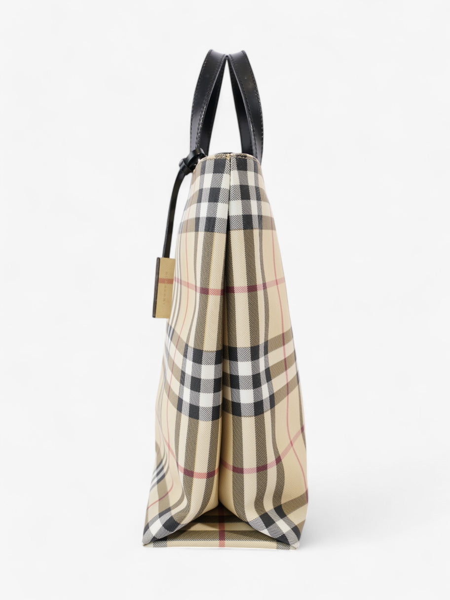 Burberry Check Tote Nova Check / Black Canvas Image 3