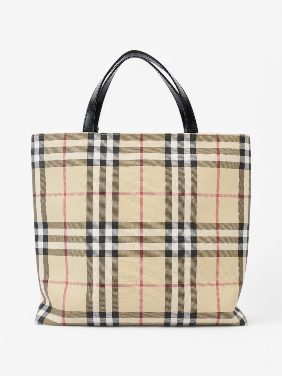 Burberry Check Tote Nova Check / Black Canvas Image 4