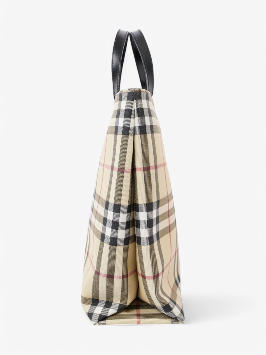 Burberry Check Tote Nova Check / Black Canvas Image 5