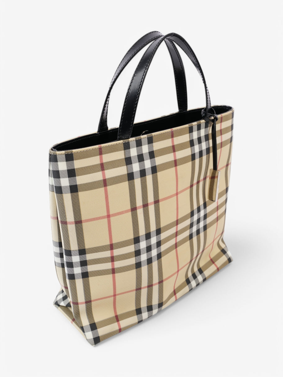 Burberry Check Tote Nova Check / Black Canvas Image 8