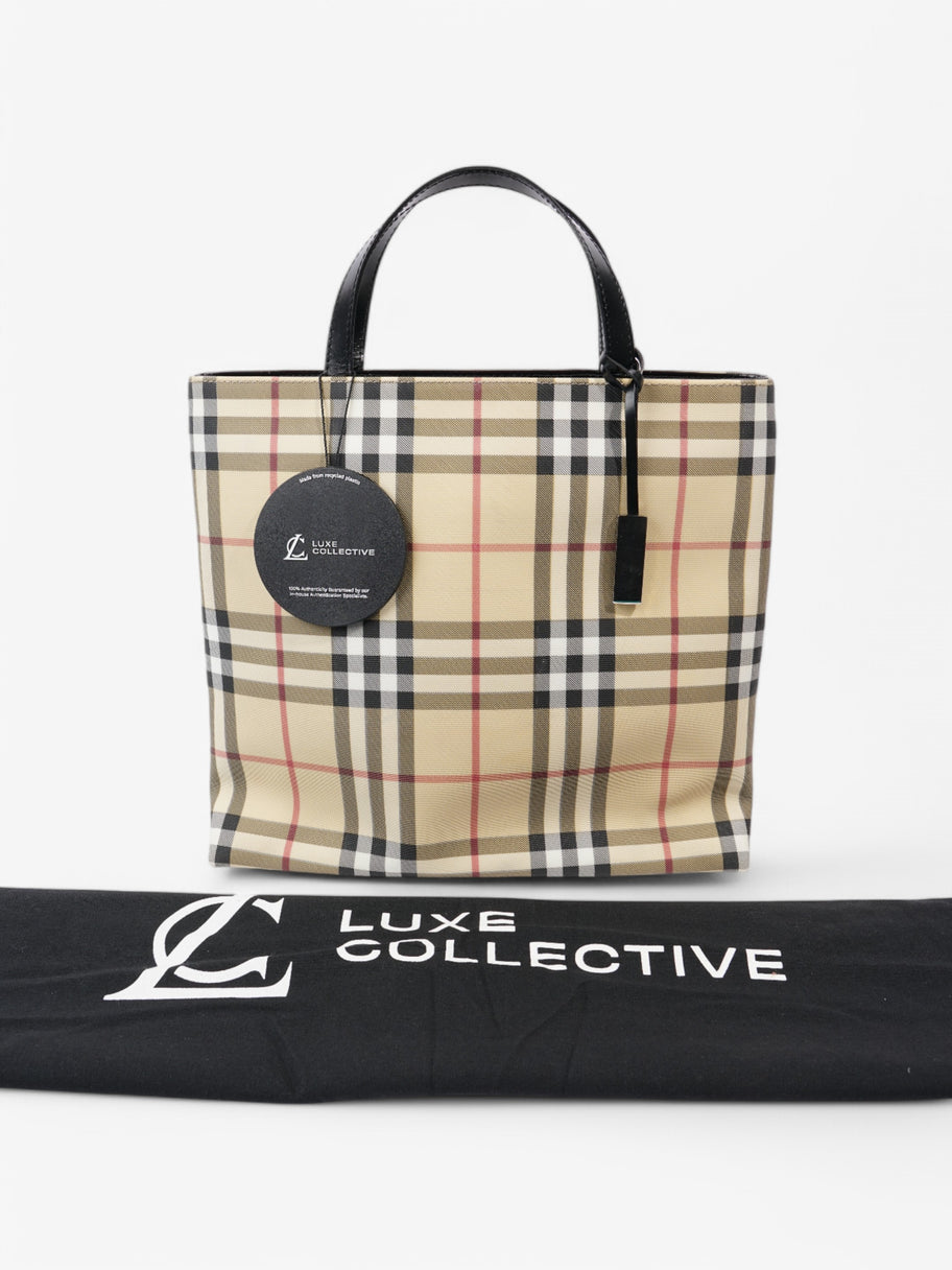 Burberry Check Tote Nova Check / Black Canvas Image 9