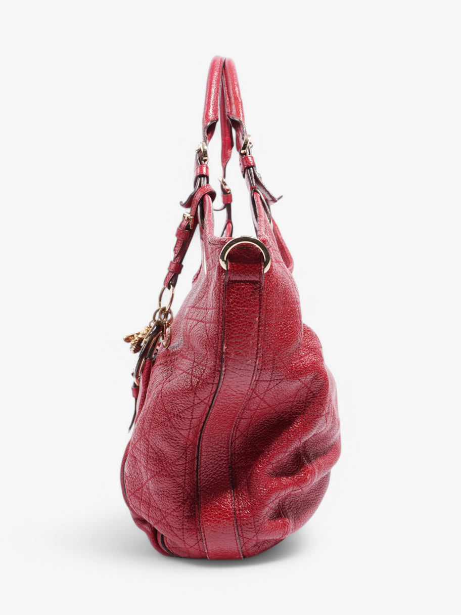Christian Dior Cannage Bee Tote Red Leather Image 3