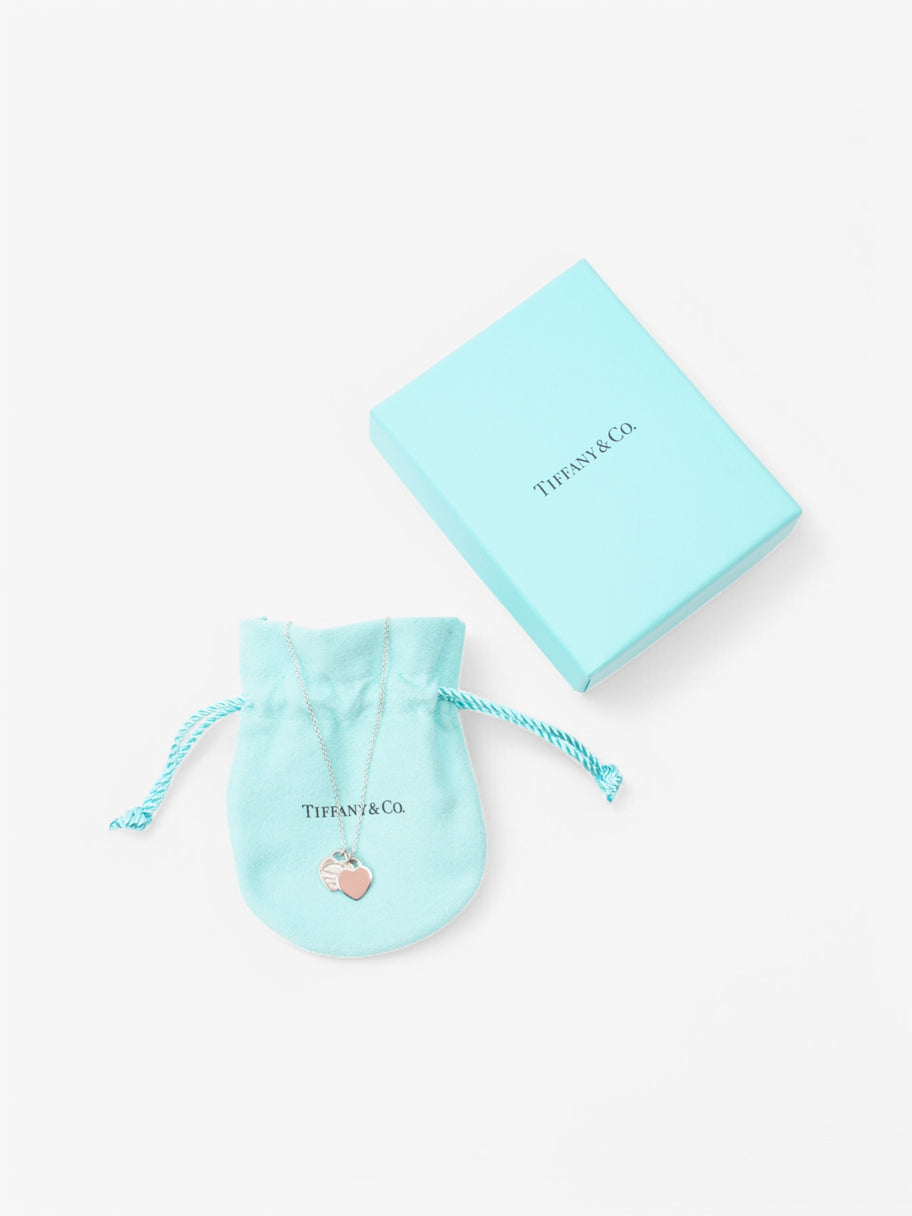 Tiffany and Co Double Heart Tag Pendant Silver Base Metal Image 5