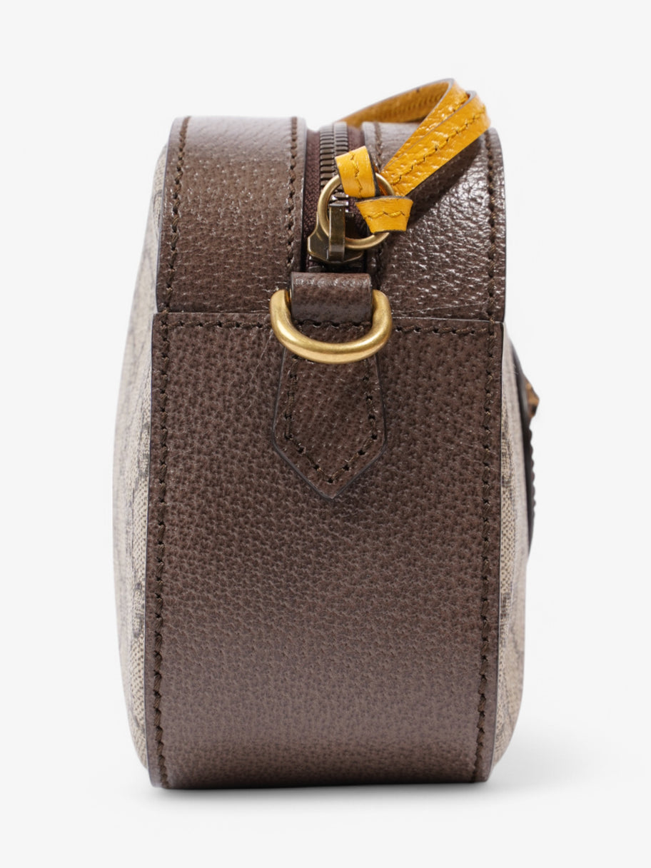 Gucci Neo Vintage Metallic Tiger Head Logo Stripe Messenger Bag Beige  / Brown Coated Canvas Image 5