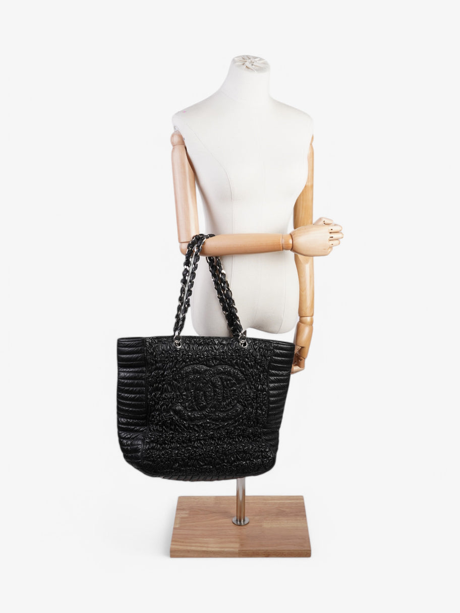 Chanel Astrakhan Shopping Bag Black Lambskin Leather Image 2