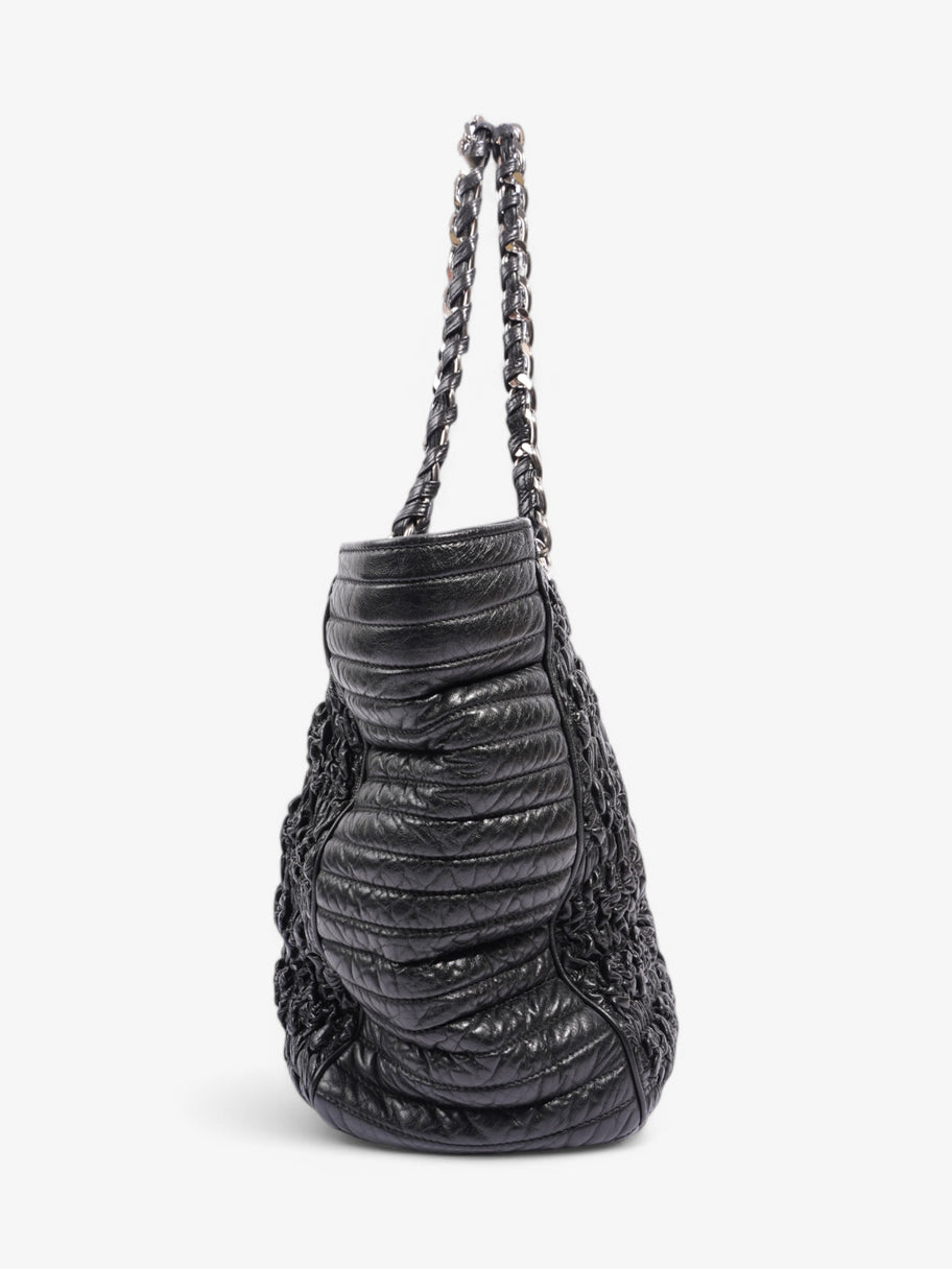 Chanel Astrakhan Shopping Bag Black Lambskin Leather Image 5
