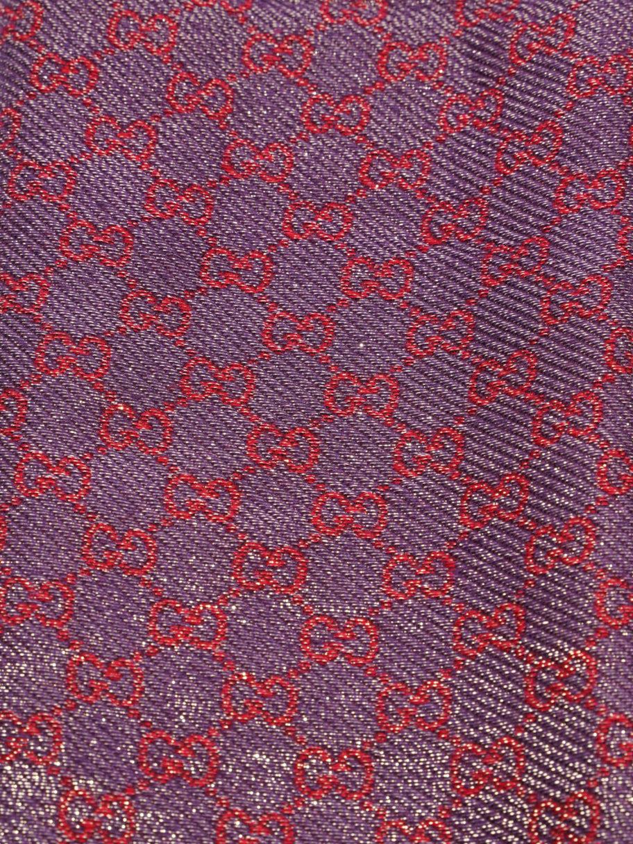 Gucci GG Scarf Purple / Red Silk Image 3