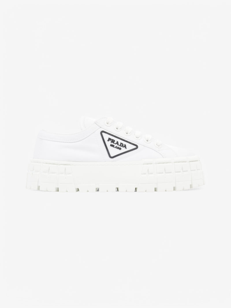  Prada Double Wheel Re-Nylon Sneakers White  / Black Re Nylon EU 38 UK 5