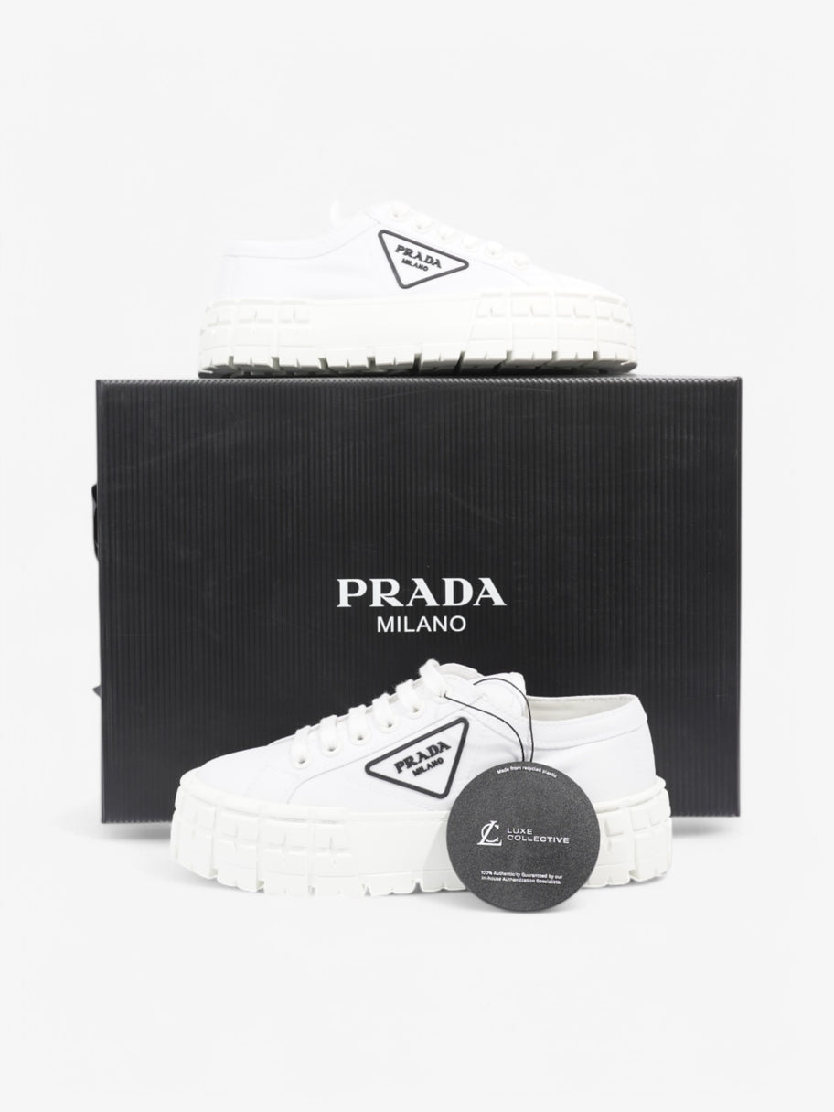 Prada Double Wheel Re-Nylon Sneakers White  / Black Re Nylon EU 38 UK 5 Image 10