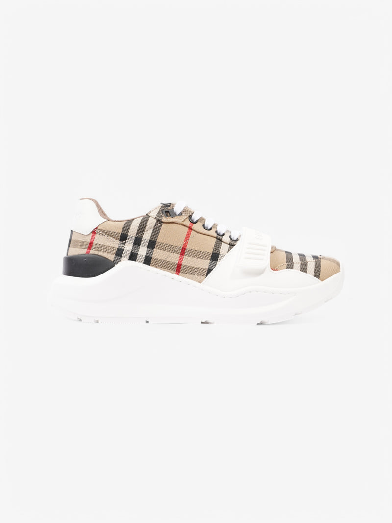  Burberry Ramsey Sneakers Beige Checkered / White Canvas EU 40 UK 7