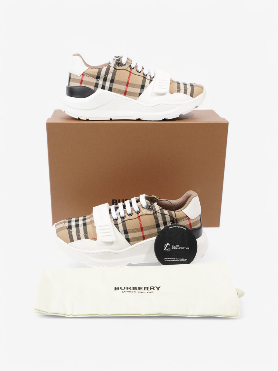 Burberry Ramsey Sneakers Beige Checkered / White Canvas EU 40 UK 7 Image 10
