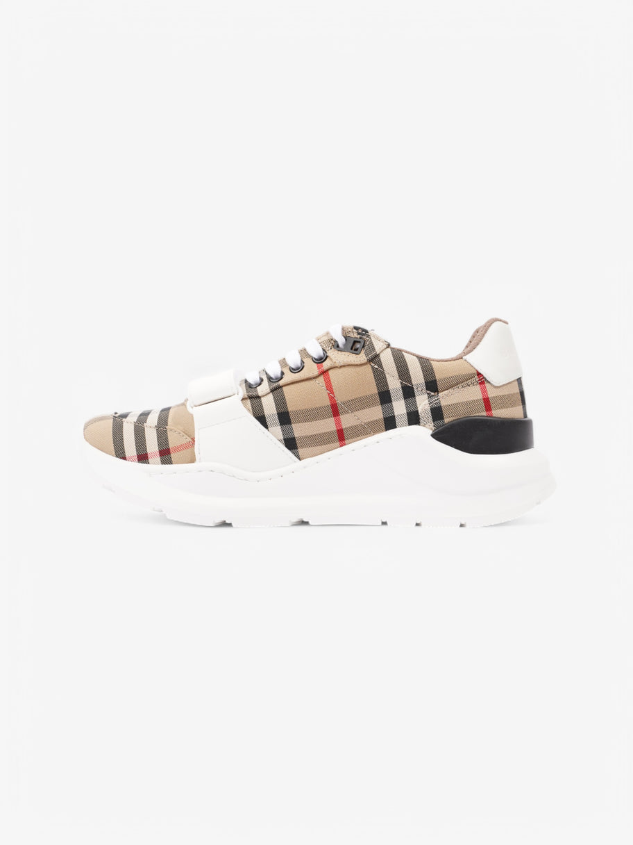 Burberry Ramsey Sneakers Beige Checkered / White Canvas EU 40 UK 7 Image 3