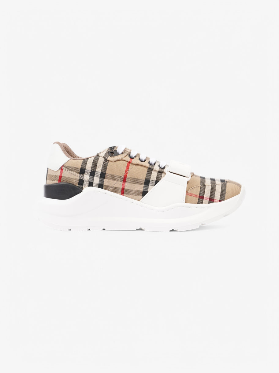 Burberry Ramsey Sneakers Beige Checkered / White Canvas EU 40 UK 7 Image 4