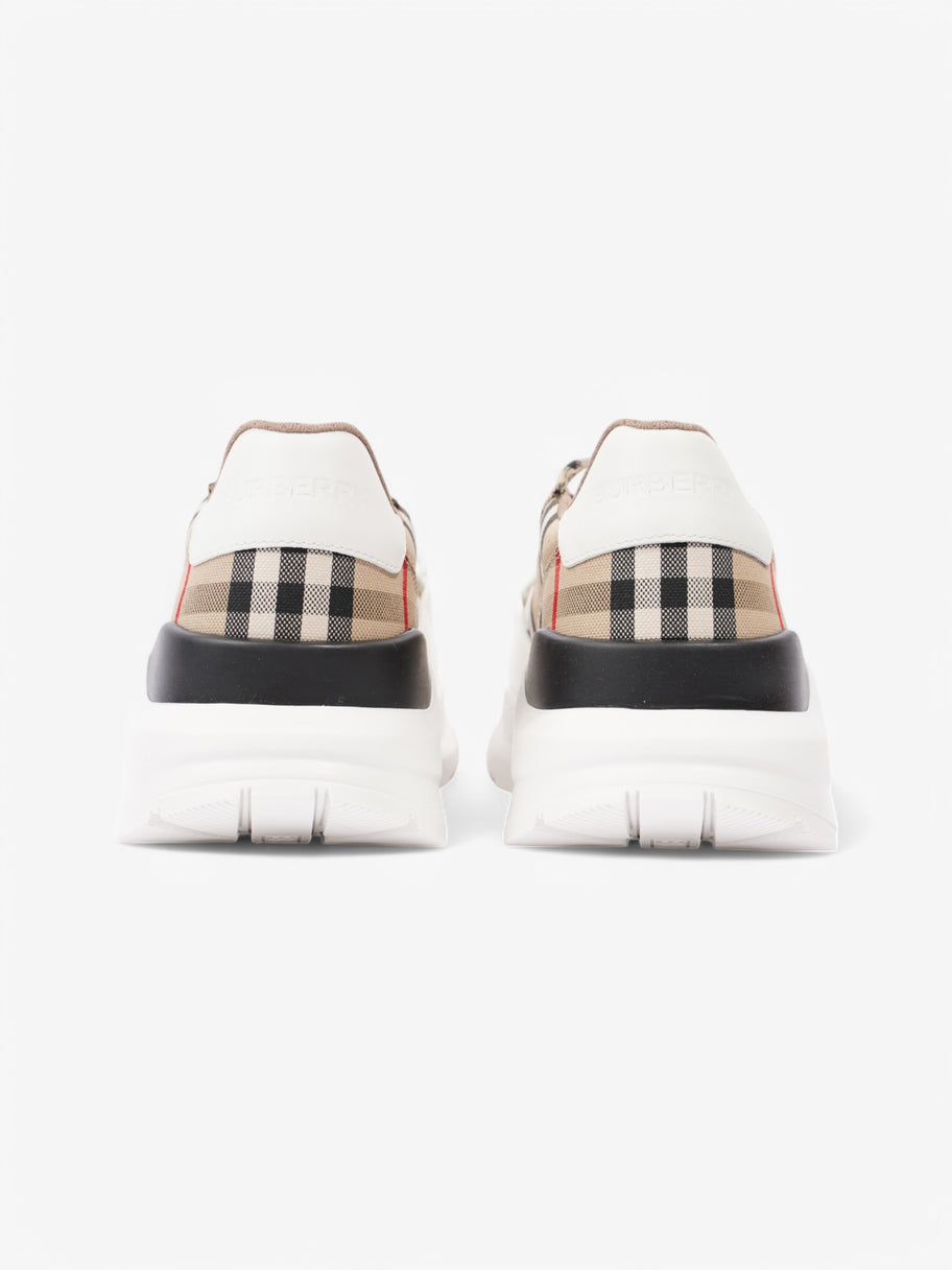 Burberry Ramsey Sneakers Beige Checkered / White Canvas EU 40 UK 7 Image 6