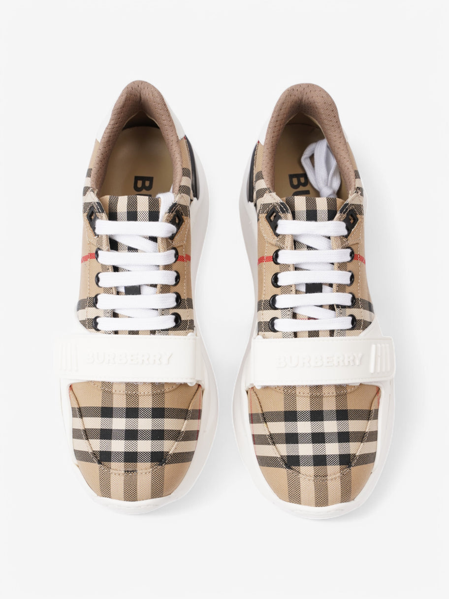Burberry Ramsey Sneakers Beige Checkered / White Canvas EU 40 UK 7 Image 8
