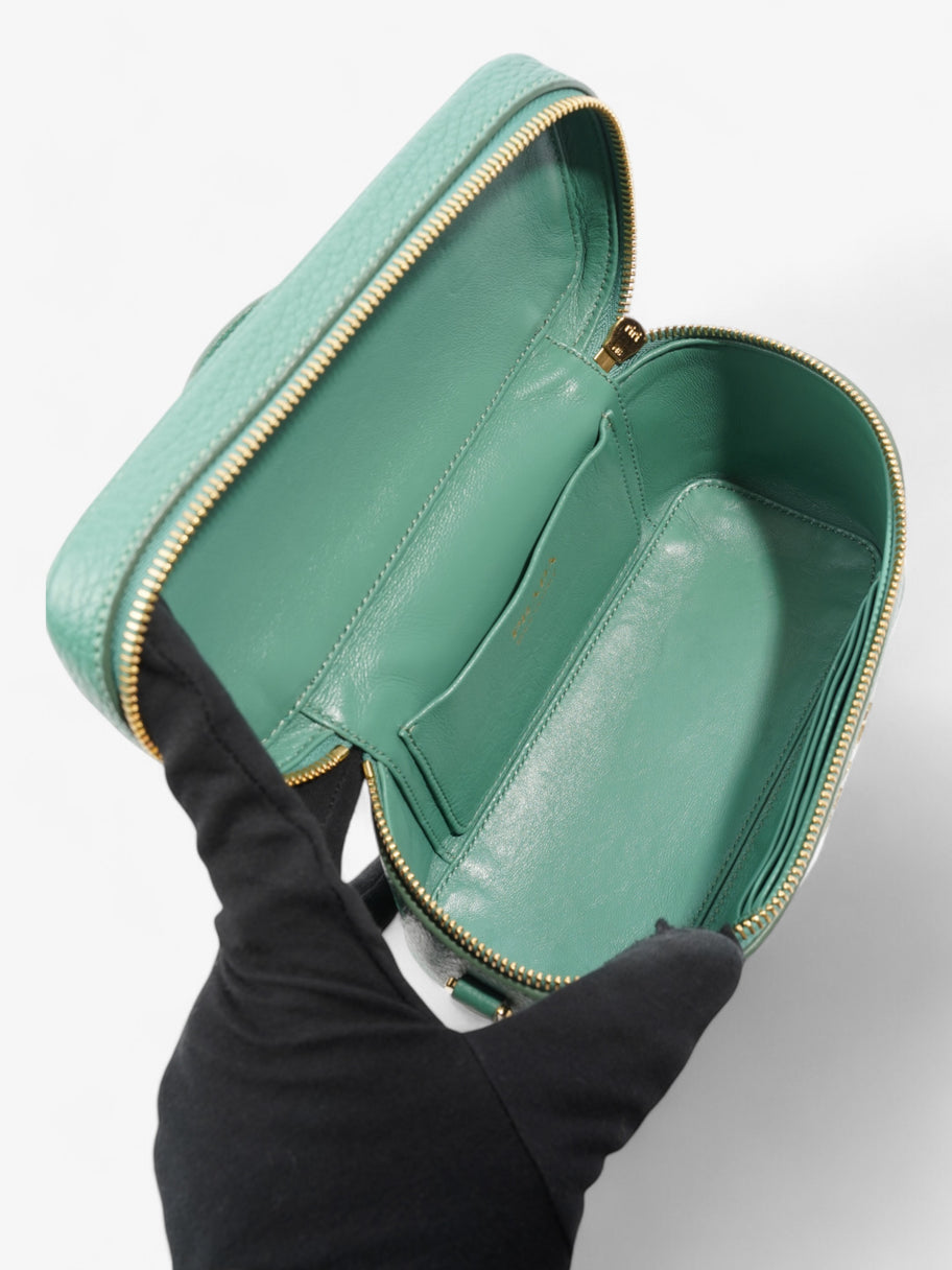 Prada Top Handle Bag Green Calfskin Leather Mini Image 7