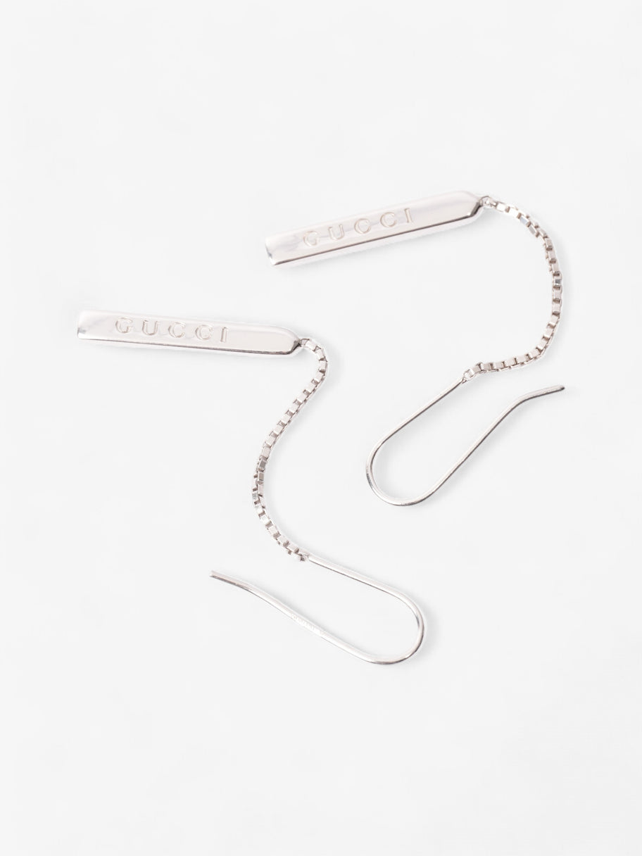 Gucci 18ct Lariat Earrings Silver White Gold Image 3
