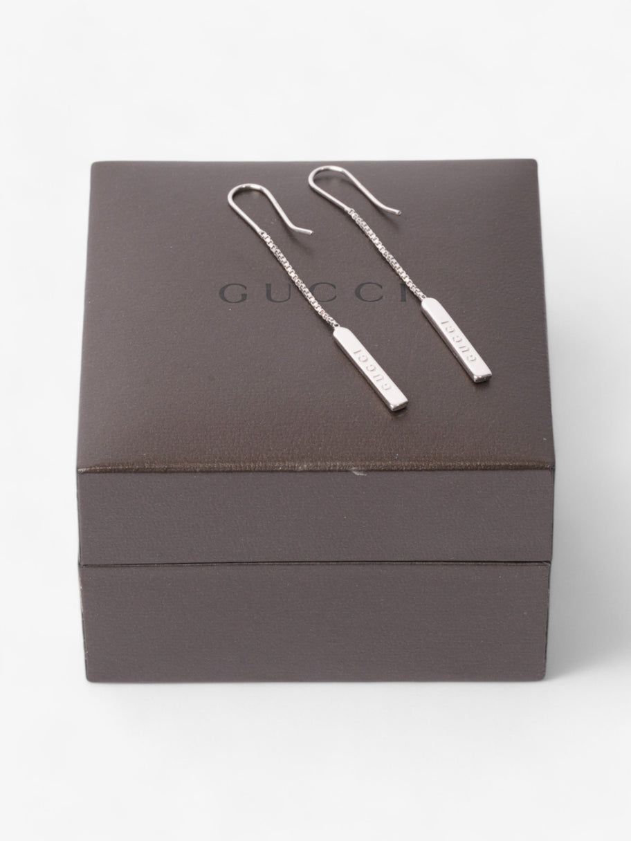 Gucci 18ct Lariat Earrings Silver White Gold Image 4