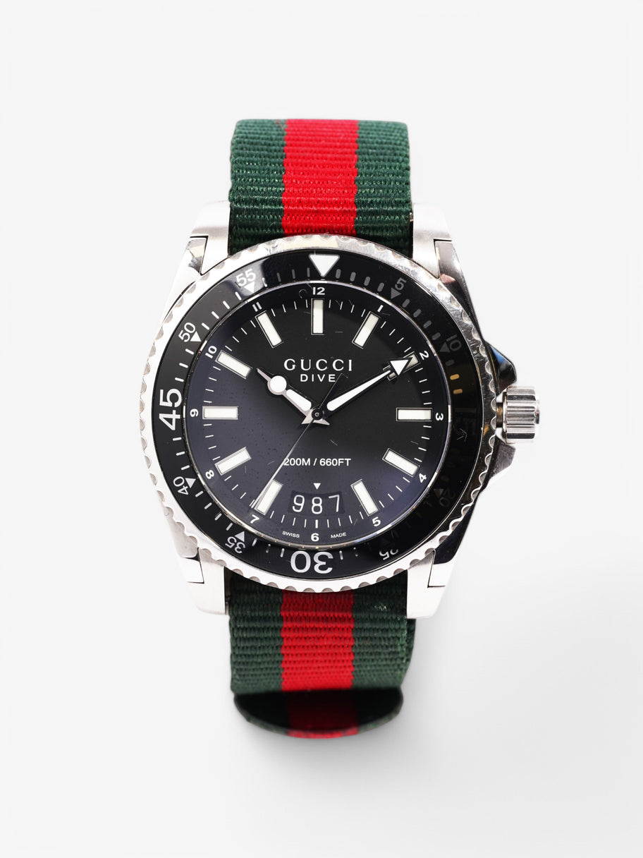 Gucci Dive Watch Black / Silver Stainless Steel 45mm Image 1