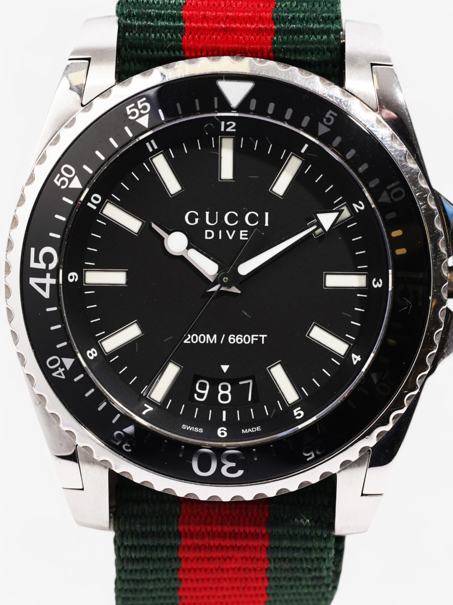 Gucci Dive Watch Black / Silver Stainless Steel 45mm Image 2