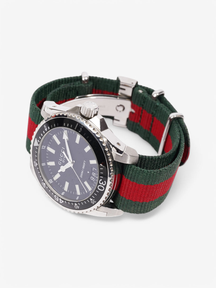 Gucci Dive Watch Black / Silver Stainless Steel 45mm Image 4