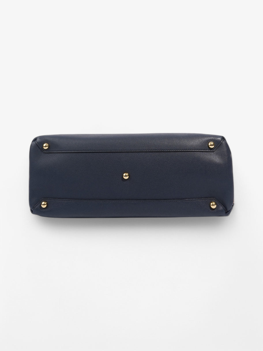 Burberry Banner Bag Navy / Beige Checkered Leather Large Image 6