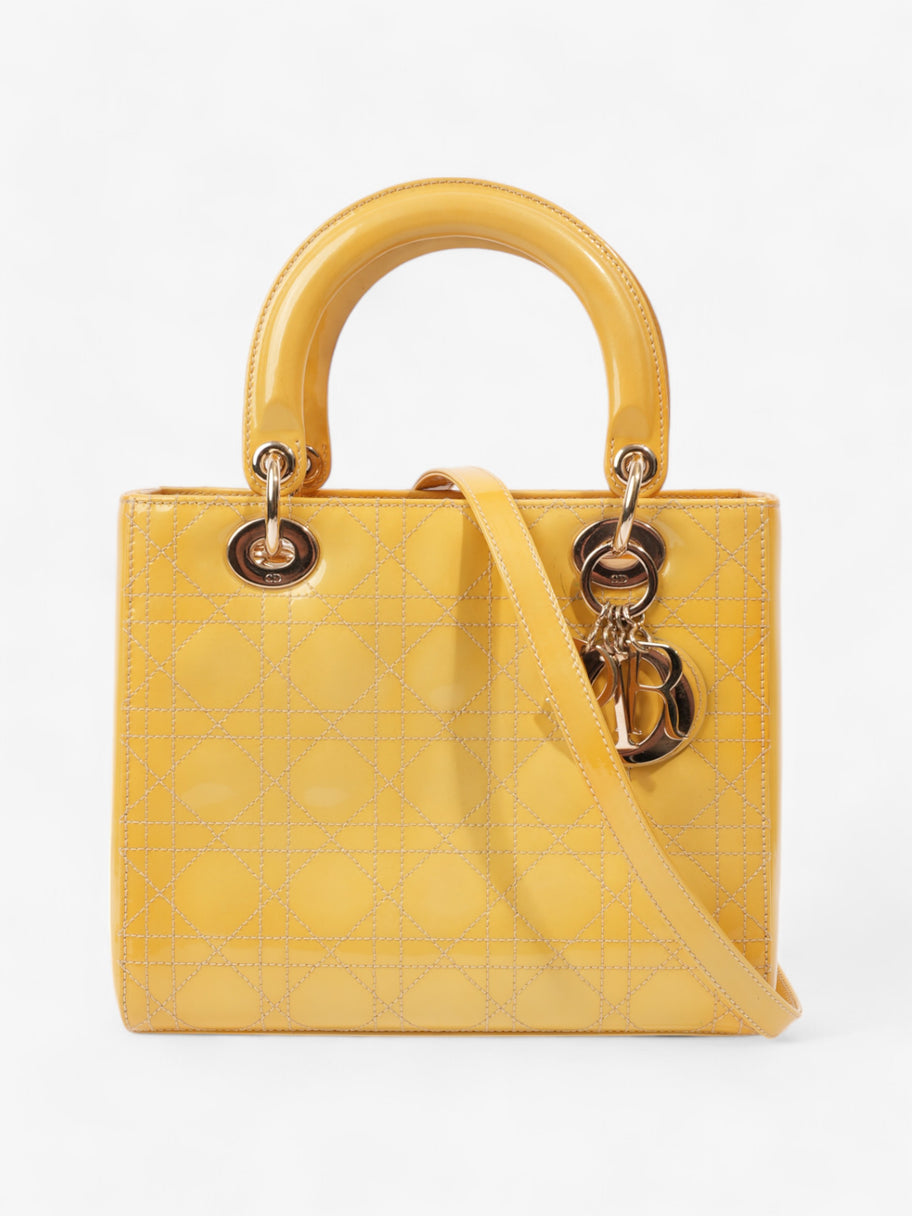 Christian Dior Lady Dior Yellow Patent Leather Medium Image 2