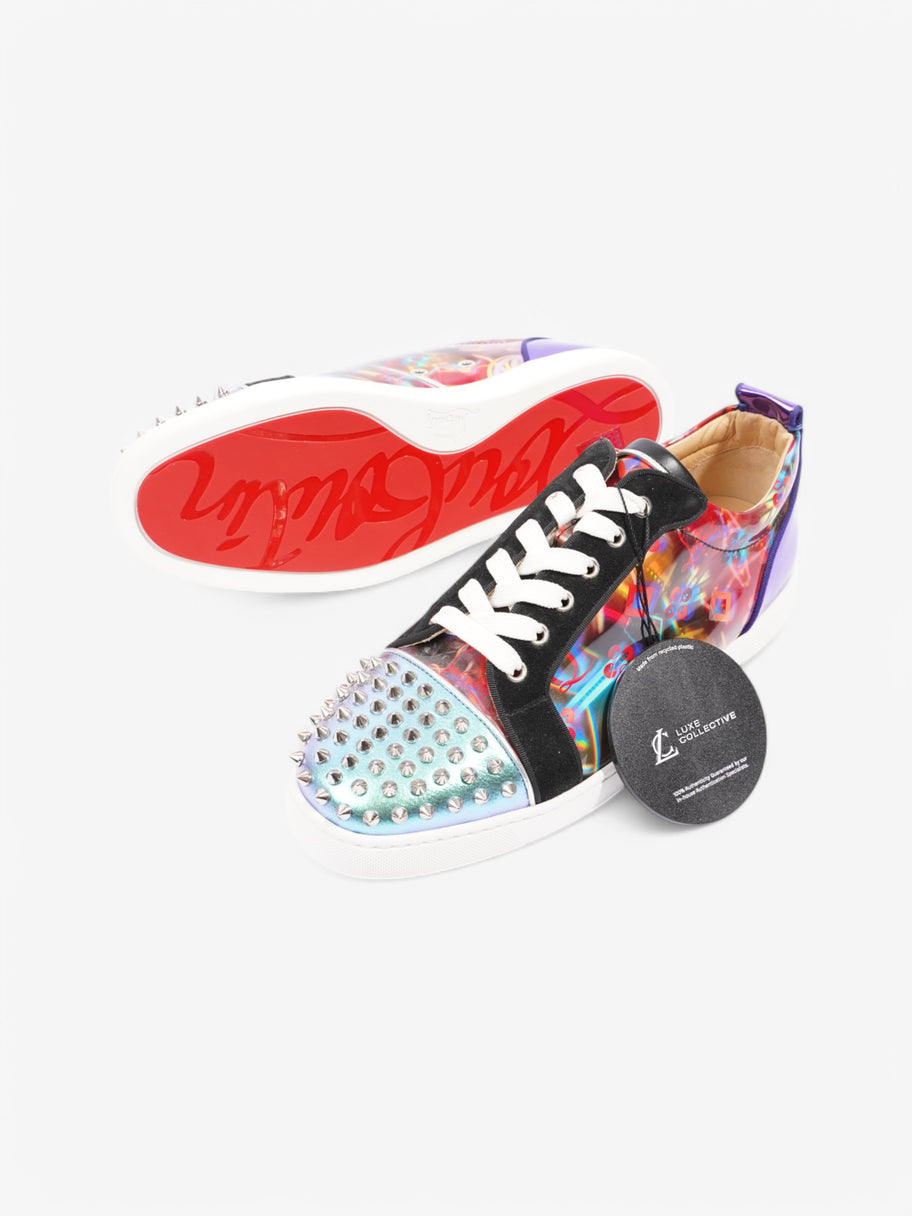 Christian Louboutin Louis Junior Spikes Multicolour  / Black / Metallic Purple Patent Leather EU 43 UK 9 Image 9