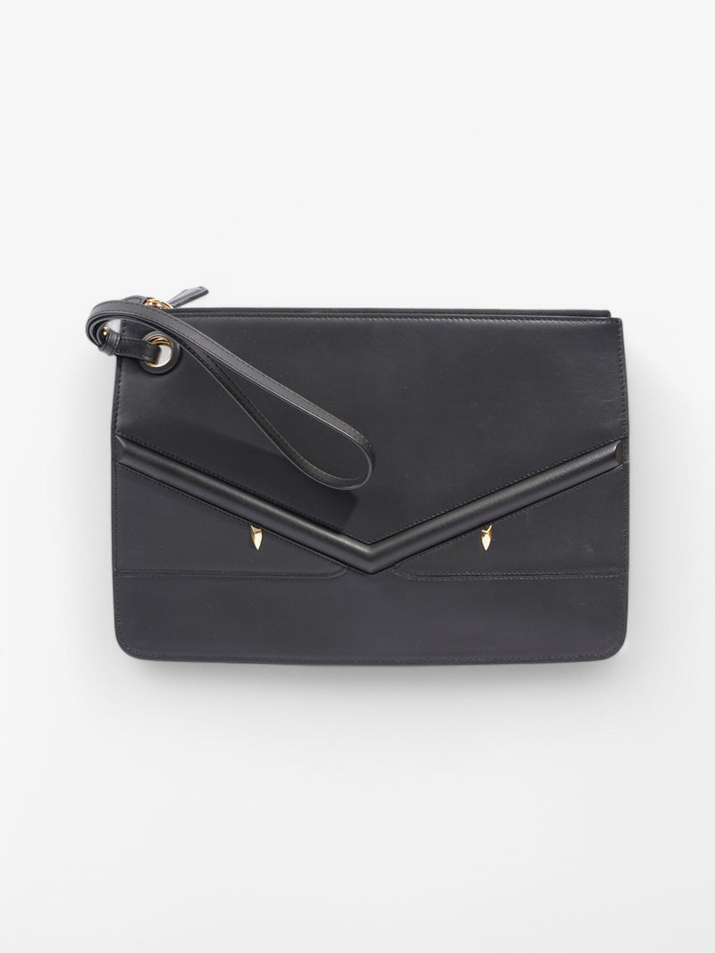  Fendi Monster Eyes Clutch Black Leather