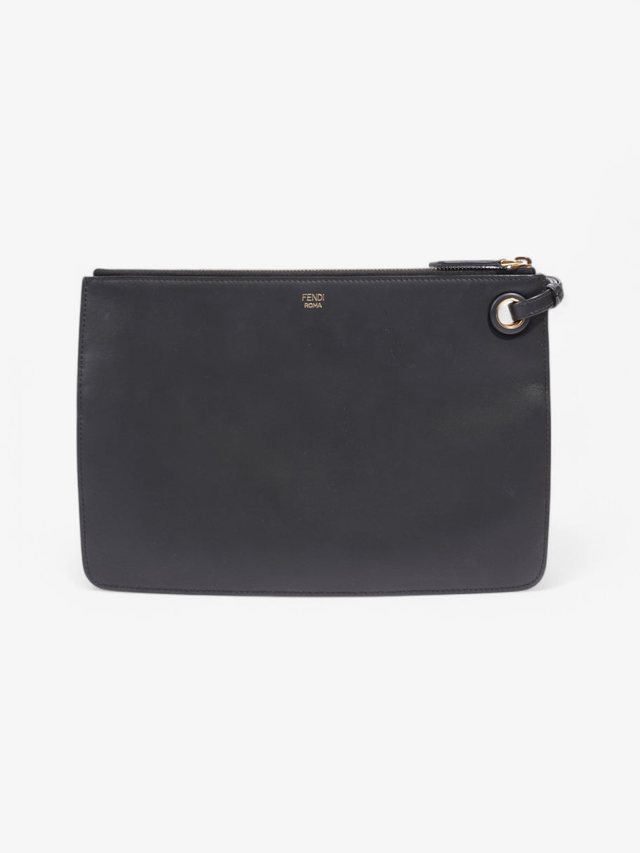 Fendi Monster Eyes Clutch Black Leather Image 3