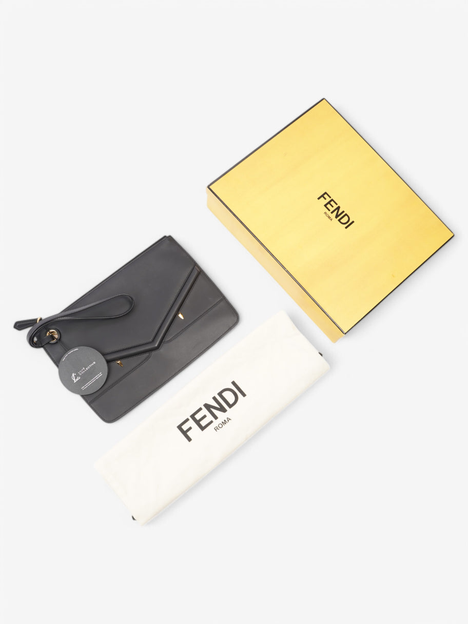 Fendi Monster Eyes Clutch Black Leather Image 7