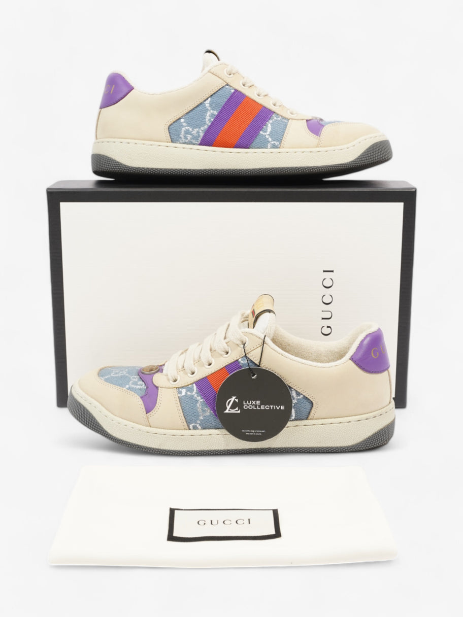 Gucci Screener Sneakers Beige  / Blue / Purple Canvas EU 38.5 UK 5.5 Image 10
