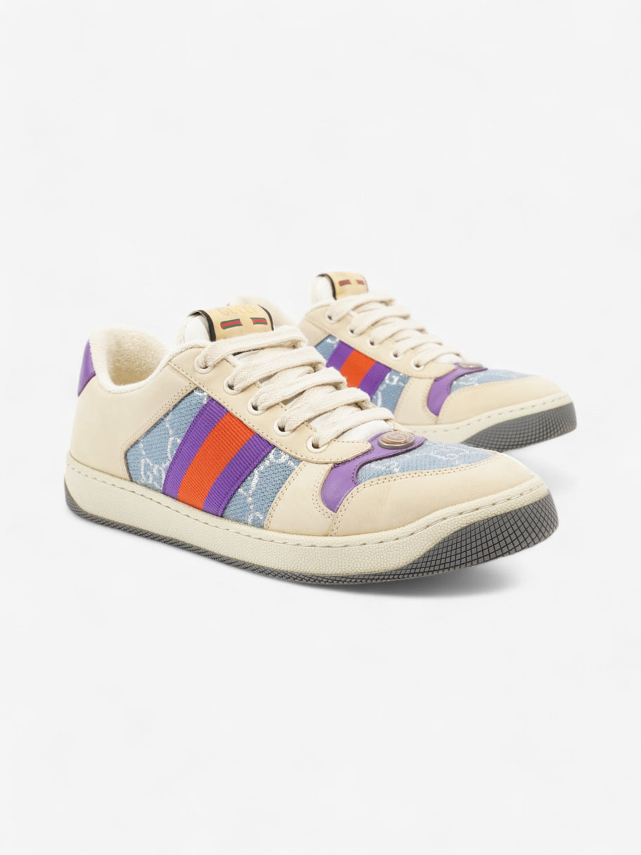 Gucci Screener Sneakers Beige  / Blue / Purple Canvas EU 38.5 UK 5.5 Image 2