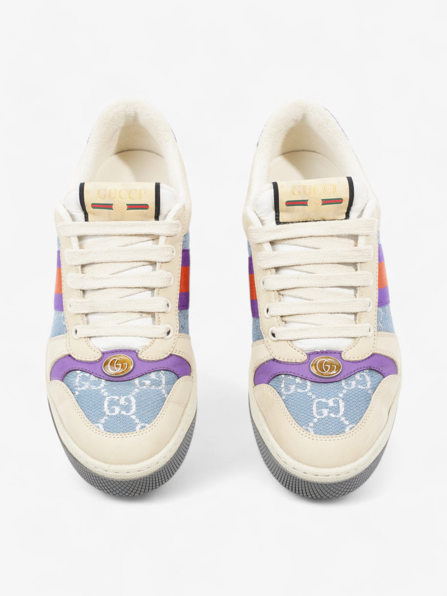 Gucci Screener Sneakers Beige  / Blue / Purple Canvas EU 38.5 UK 5.5 Image 8