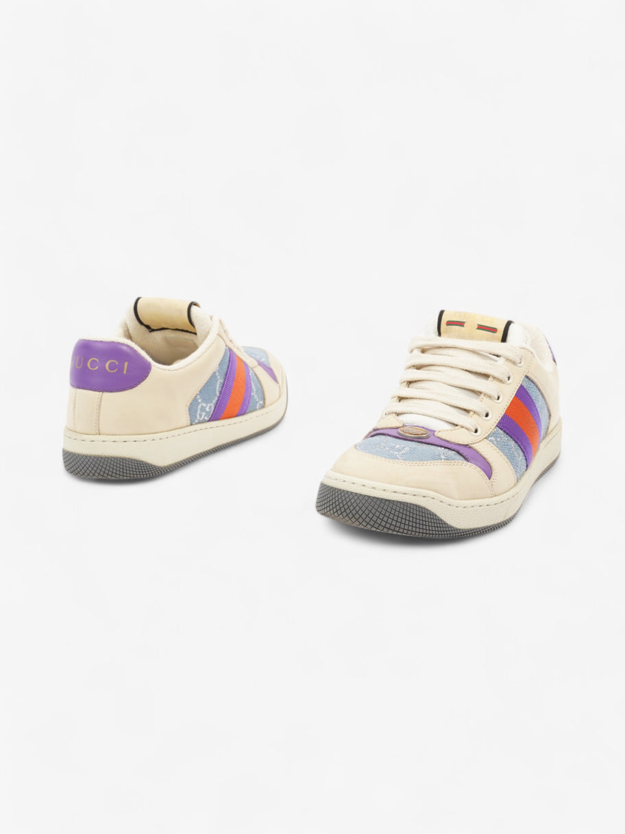 Gucci Screener Sneakers Beige  / Blue / Purple Canvas EU 38.5 UK 5.5 Image 9