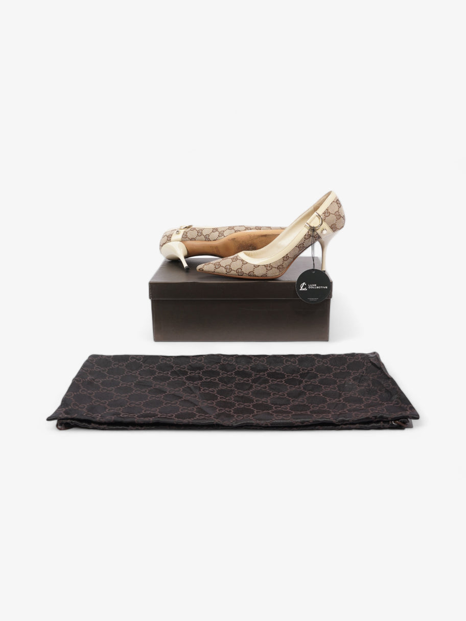 Gucci D-Ring Heels 80mm Beige Canvas EU 38 UK 5 Image 10