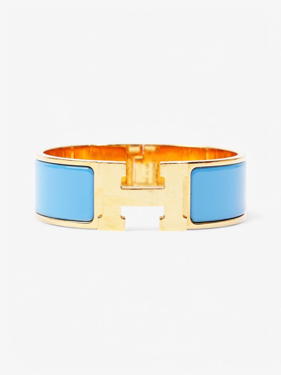 Hermes Clic Clac H bracelet Blue Yellow Gold Plated GM Image 1